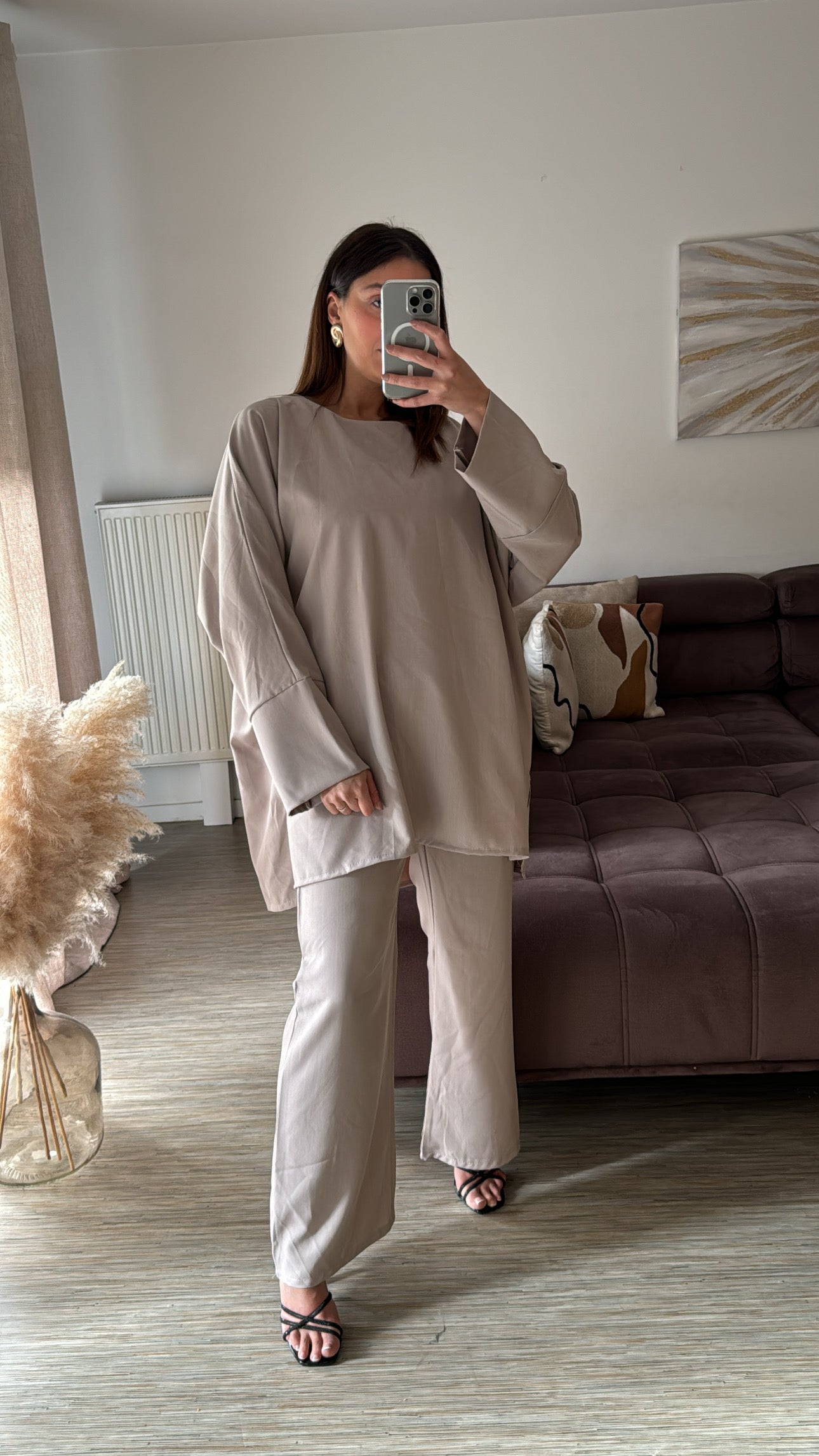 Ensemble oversize taupe