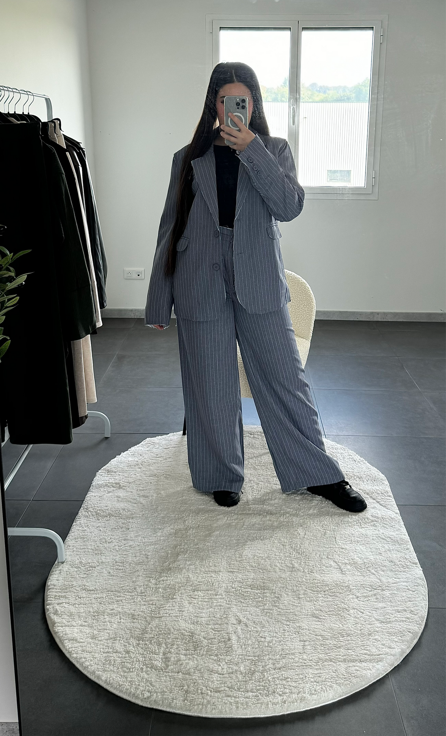 Ensemble tailleur rayé