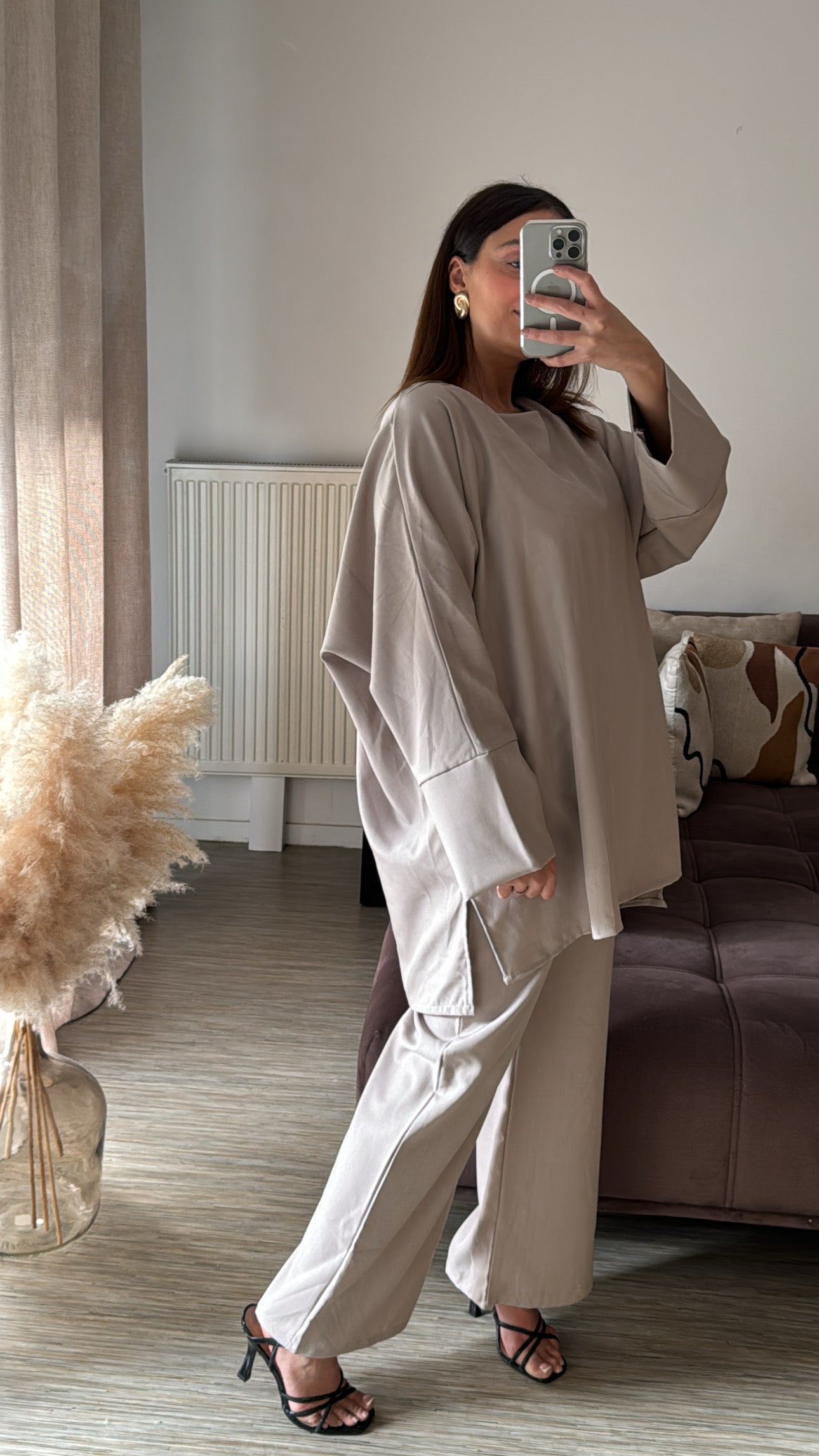 Ensemble oversize taupe