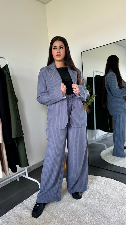Ensemble tailleur rayé