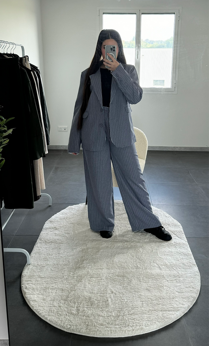 Ensemble tailleur rayé