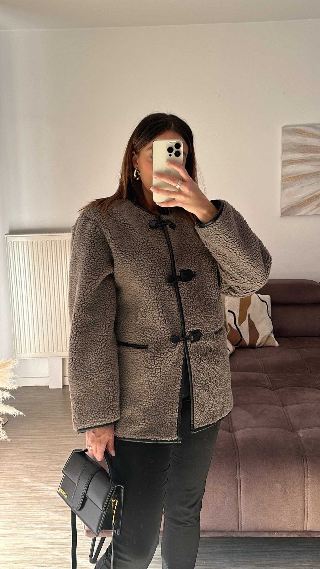 Veste teddy marron